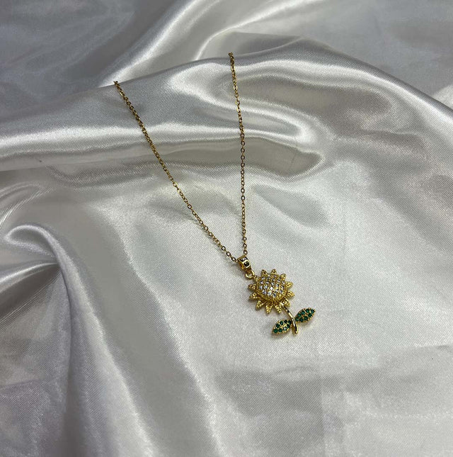 Sunflower Green Gold Chain